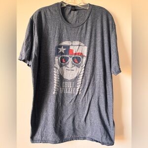 Chill Willie Willie Nelson Texas Flag Chili Graphic Gray T-Shirt Size XL